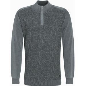Gabbiano Trui Geometrisch Structuur Halfzip Trui 615769 5703 Teal Blue Mannen Maat - S