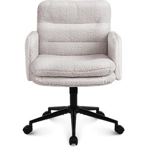 Imitatie Kasjmier Office Chair Comfortabele Make-up Stoel Verstelbare Hoogte Ergonomic Chair - Bureaustoelen Thuis en Slaapkamer Creme Bureaustoel