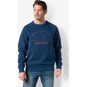 Twinlife Heren sweat raglan print - Sweaters - Sterk - Elastisch - Blauw - M