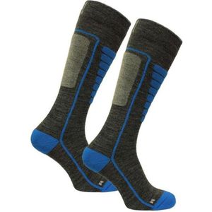 Norfolk Skisokken - Merino Wol Skisokken - Schokabsorptie - Naadloos - Zacht, Warm en Droog - Smoked - Maat 35-38 - Courchevel
