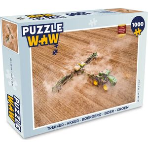 Puzzel Trekker - Akker - Boerderij - Boer - Groen - Legpuzzel - Puzzel 1000 stukjes volwassenen