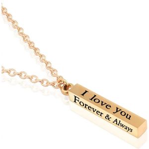 I hou van je ketting - I live you - valentijn - cadeautje voor vrouw - moederdag - ketting goud
