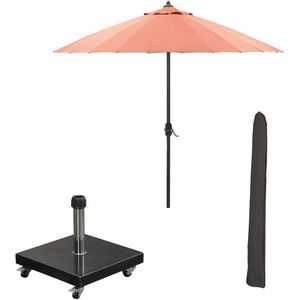 Garden Impressions Manilla stokparasol Ø250 cm - koper incl 40 kg Eureka parasolvoet en parasolhoes