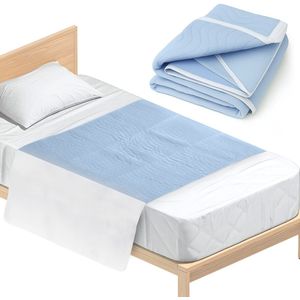 Floressa - Wasbare Incontinentie Bedonderlegger - Matras Onderlegger - 85x90 cm - Blauw
