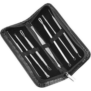 Professionele 8 Delige Mee-eters & Acne Verwijderen Set - Blackhead Killer - Remover Comedonenlepel - Puisten verwijderaar - Comedonendrukker - Mee-eter Lepel - Mangry