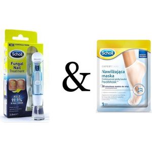 SCHOLL KALKNAGEL BEHANDELSET + HYDRATERENDE PEDIMASK- Regenererend voet mask Scholl-Kalknagel Behandelset-Scholl-Kalknagelbehandeling-Kalknagel Scholl-Nagels verzorging-Voetverzorging- Dermatologisch getest op veiligheid en allergieën.