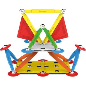 Supermag - Magnetisch speelgoed - 60 stuks - Open einde speelgoed - Magnetic toys - Constructiespeelgoed - Multicolor