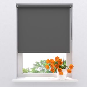 Radeco® Rolgordijn Verduisterend - Mini - Donker Grijs - 70 x 150 cm - Full Color - Rolgordijn zonder boren