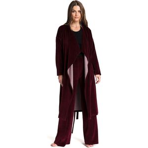 Velour Loungewear Set Luna - Ochtendjas en Broek - Bordeaux - Katoen-Velour