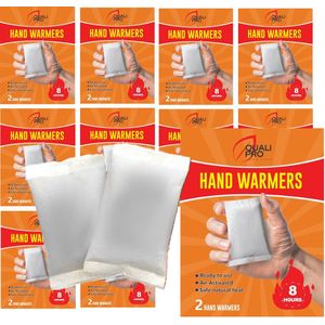 Qualipro® Handenwarmer 20 Stuks - 8 Uur Verwarmde Handschoenen - Handverwarmer Wintersport & Outdoor - Verwarming Handmoffen Scooter - Warmte Pads - 20x Handwarmers Fiets