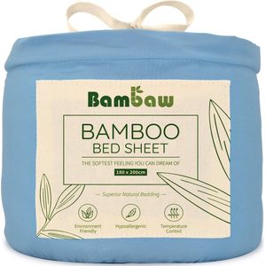 Bambaw - Luxe Bamboe Hoeslaken - Lichtblauw - Hypoallergeen - Ultra Ademend
