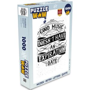 Puzzel Muziek - Retro - Letters - Quote - Legpuzzel - Puzzel 1000 stukjes volwassenen