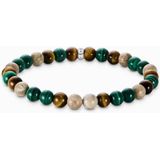 Thomas Sabo - A2193-468-7 - Armband - Heren - Gerecycled Zilver - Gezwart - Geïmiteerde Malachiet