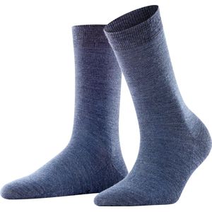 FALKE Softmerino warme ademende merinowol katoen sokken dames blauw - Maat 35-36