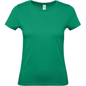 Groen basic t-shirt met ronde hals voor dames - katoen - 145 grams - groene shirts / kleding 2XL (44)
