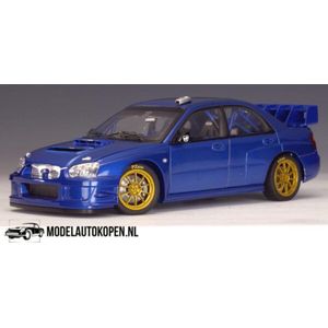 Subaru New Age Impreza WRC (Blauw) (25cm) + Showcase 1/18 AutoArt - Model auto - Schaalmodel - Modelauto - Miniatuur autos