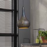 Hanglamp 1-Lichtbron - Kegel - Zwart/Bruin - Lamp Industry Concrete - Giga Meubel