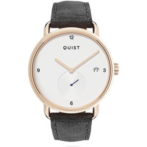 QUIST - Lott dameshorloge - grijs suede - goud - zilverwit - 36mm