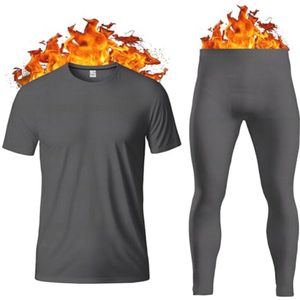 Thermisch Ondergoed voor Mannen - Korte Mouwen T-shirt en Lange Onderbroek - Ultra Zacht en Warm - Maten S t/m XXL
