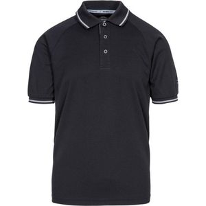 Trespass Mens Bonington Short Sleeve Active Polo Shirt (Black/Platinum)