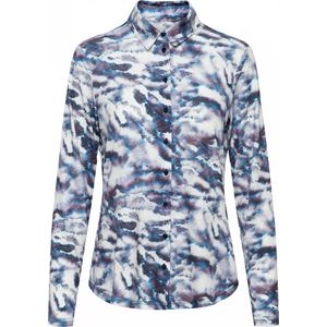 &co woman - Blouse - Blauw - Lange Mouwen - Vrolijke Print