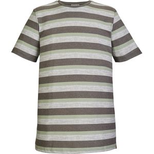 Killtec heren shirt - shirt heren KM - groen/antraciet gestreept - 39501 - maat L