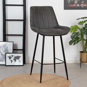 Bronx71 - Barkruk Brooke - Antraciet - Industrieel - 74 cm