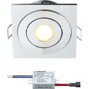 Cree LED inbouwspot Soria in - 3W / vierkant / dimbaar / kantelbaar / 230V / IP44 / downlights / plafondspots / spotjes / inbouwspots / badkamer / woonkamer / keuken / spotlight / warmwit