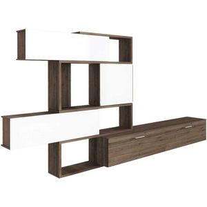 Tv-meubel Verena 230cm - walnoot/wit