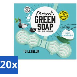 20 x Marcel's Green Soap - Toiletblok - Munt & Eucalyptus - Langdurige werking - 1 Toiletblok - Toiletreiniger - Toiletblok - Munt En Eucalyptus - Frisse Geur - Milieuvriendelijk