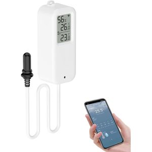 Slimme WLAN-thermometer met hygrometer voor binnen en buiten - App-monitoring en gegevensexport