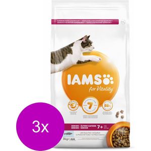 3x Iams Kat Senior Oceaanvis 3 kg