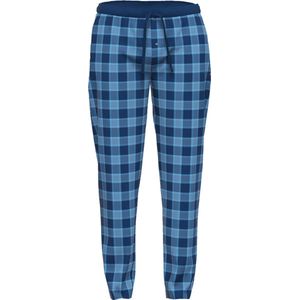 TOM TAILOR Pure Cotton Heren Loungewearbroek - Blauw geruit - Maat S