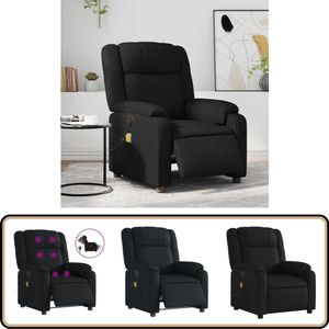 vidaXL Massagestoel - Elektrisch Kunstleer - Zwart Massagestoel - Elektrische Fauteuil - Massagebank - Relaxstoel - Ergonomische Stoel