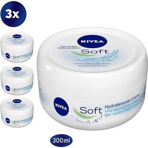 Nivea Soft Creme - 3x 300ml - Hydraterende Creme voor gezicht, lichaam en handen