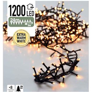Oneiro’s luxe Micro Cluster 1200 LED's - 24 meter - extra warm wit - 8 functies + geheugen - kerst – clusterverlichting- feestdagen - winter - verlichting - binnen - buiten – sfeer