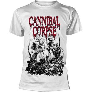 Cannibal Corpse Heren Tshirt -XL- Pile Of Skulls Wit