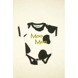 Koe Rompertje Moo maat 74/80 biologisch katoen dierenprint
