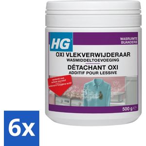 6 x HG - Wasruimte - OXI Vlekverwijderaar Wasmiddeltoevoeging - Versterkt Met Actieve Zuurstof - 500 g - Vlekkenverwijderaar - Wasmiddel - Actieve Zuurstof - Vlekken Verwijderen - Waskrachtversterker