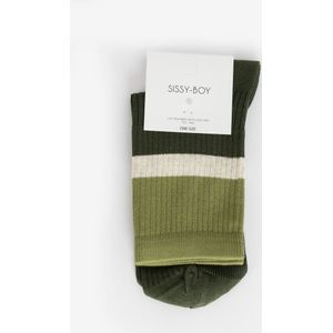 Sissy-Boy - Groene colourblock rib sokken