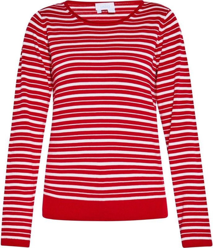 usha - Pullover - Gestreept - Met Ronde Hals - Lange Mouwen