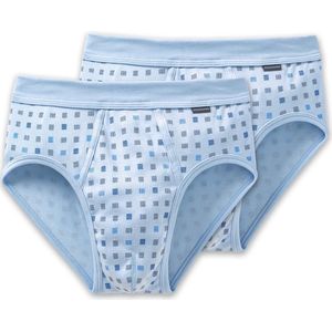 Schiesser Cotton Essentials Heren Slip - 2-pack - Lichtblauw geprint - Maat XXL
