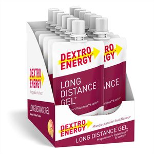 Dextro Energy Long Distance Energy Gel - Mango Passievrucht - Sportgel - Energie Gel Hardlopen en Wielrennen - 12 x 50 ml