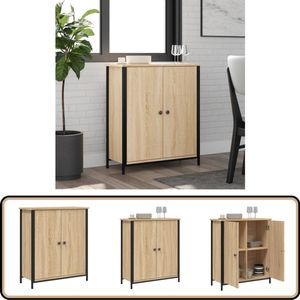 vidaXL Dressoir - 70x30x80 cm - Sonoma Eiken - Hout Dressoir - Opbergkast - Salontafel - Houten Kast - Sonomaneiken