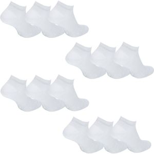 WeirdoSox Bamboe Sokken 12 paar - Enkelsokken Heren & Dames - Wit - Maat 41-46 - Naadloos | Vochtregulerend | Anti-bacterieel