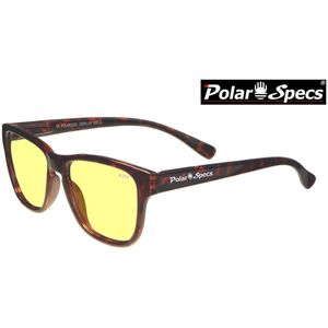 Polar Specs® Polariserende Nachtbril reiziger Classic PS9011 – Tortoise Bruin – Polarized Nightdriving – Small – Unisex