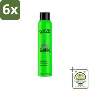 Got2B - Droogshampoo - Extra Fresh - 200 ml - Voordeelverpakking - 6 stuks - Droogshampoo - Haarkleur