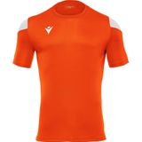 Macron Polis Shirt Korte Mouw Kinderen - Oranje / Wit | Maat: 9-10 Y