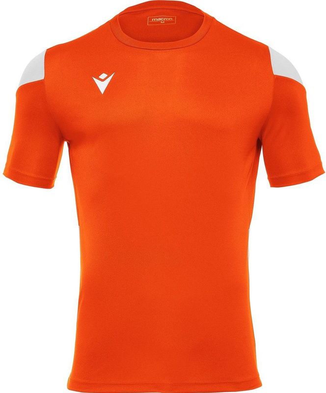 Macron Polis Shirt Korte Mouw Kinderen - Oranje / Wit | Maat: 9-10 Y