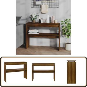 vidaXL Wandtafel Bruin Eiken 102x30x80 cm Wandtafel - Bijzettafel - Houten Tafel - Bruine Eiken - Minimalist